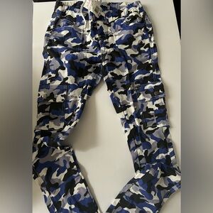 La SENZA Blue and Black Camouflage Men Pants